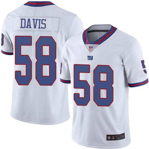 Men New York Giants 58 Tae Davis Limited White Rush Vapor Untouchable Football NFL Jersey